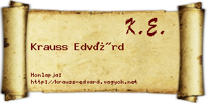 Krauss Edvárd névjegykártya